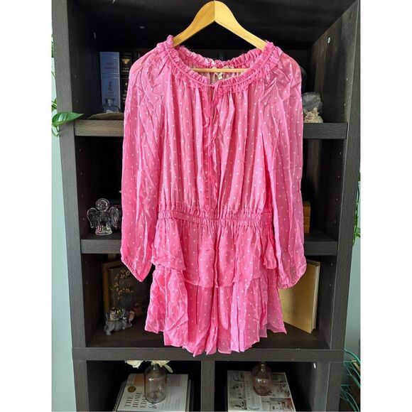 NWT LoveShackFancy Popover Dress in Hot Pink Cherry Size Small $495 MSRP - Picture 6 of 11